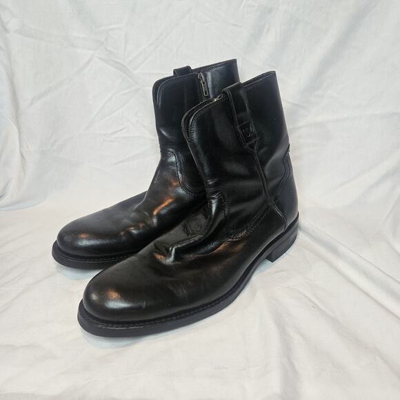 Wolverine Black Leather Zip Comfort Boots Men\'s Size 11 D
